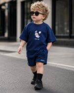 ⁦طقم أطفال صيفي (تيشيرت + شورت)⁩ - الصورة ⁦2⁩